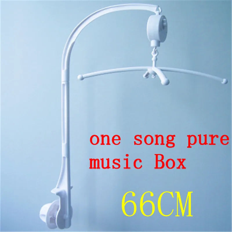 White Baby Crib Mobile Bed Bell Toy Holder Arm Bracket + Wind-up Music Box Baby toys Carousel Rattles Bracket Sold Separately