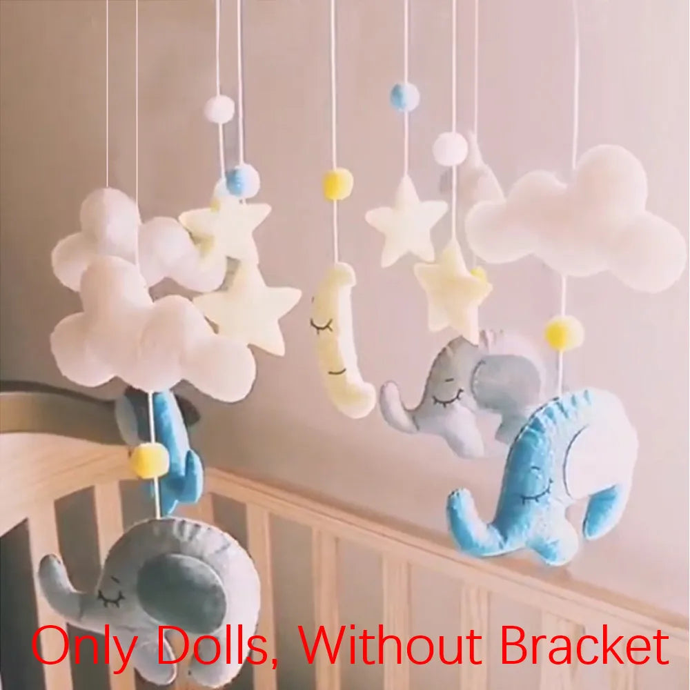 White Baby Crib Mobile Bed Bell Toy Holder Arm Bracket + Wind-up Music Box Baby toys Carousel Rattles Bracket Sold Separately