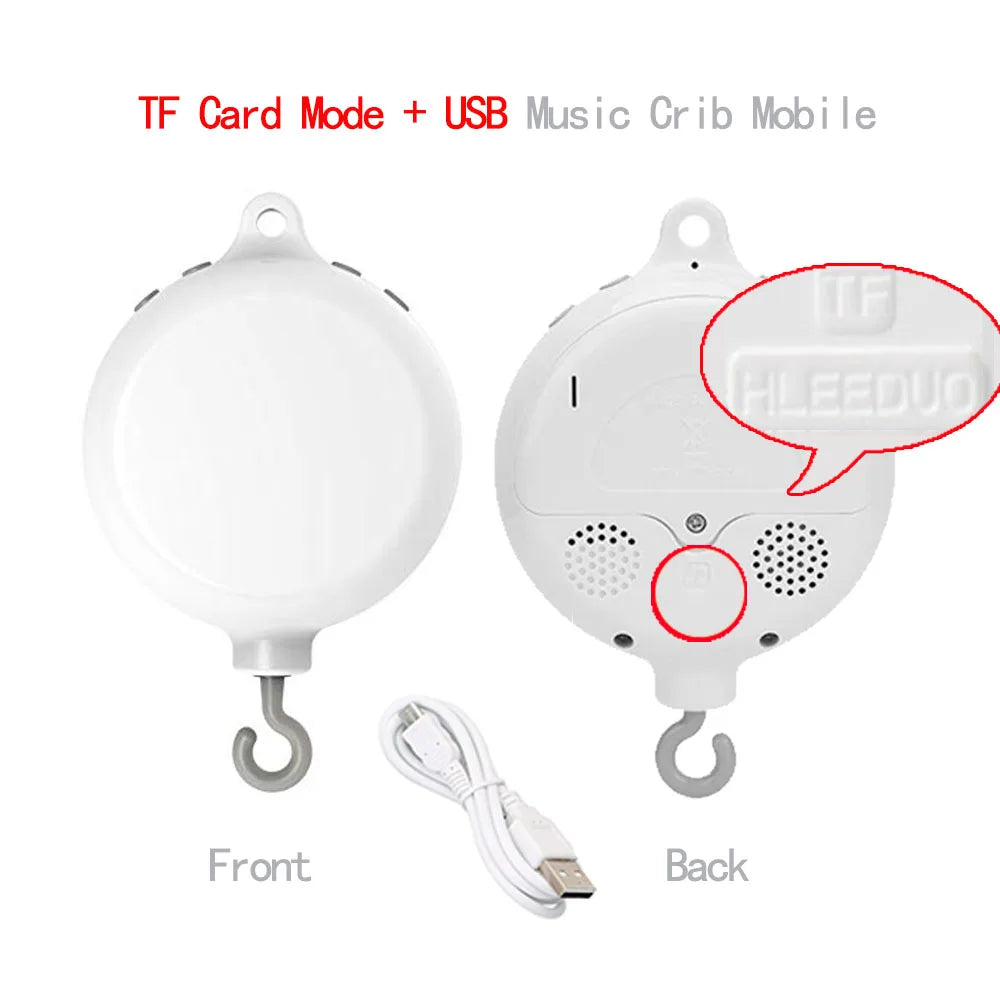 White Baby Crib Mobile Bed Bell Toy Holder Arm Bracket + Wind-up Music Box Baby toys Carousel Rattles Bracket Sold Separately