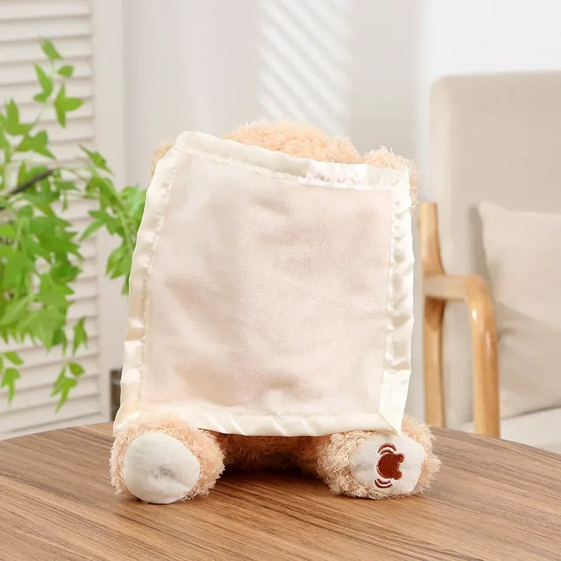 Baby toy hide and seek, teddy bear can speak and play hide and seek, electric plush toy with four colors