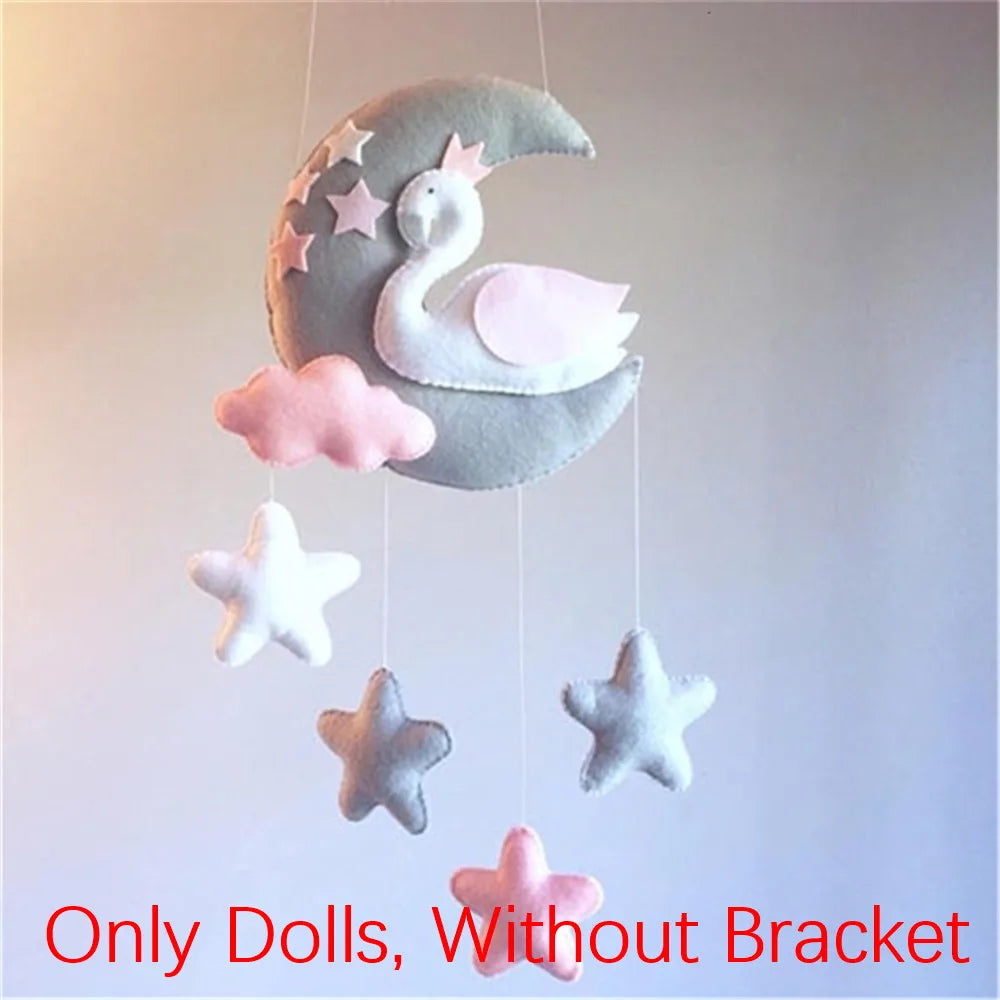 White Baby Crib Mobile Bed Bell Toy Holder Arm Bracket + Wind-up Music Box Baby toys Carousel Rattles Bracket Sold Separately