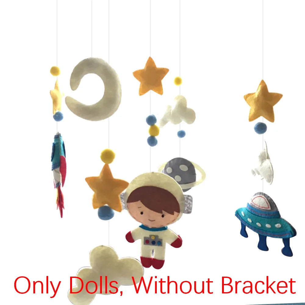 White Baby Crib Mobile Bed Bell Toy Holder Arm Bracket + Wind-up Music Box Baby toys Carousel Rattles Bracket Sold Separately