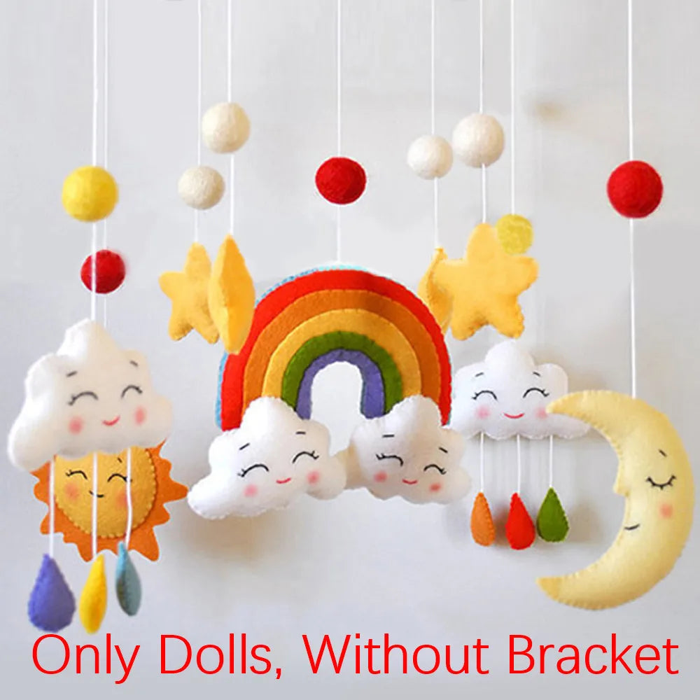 White Baby Crib Mobile Bed Bell Toy Holder Arm Bracket + Wind-up Music Box Baby toys Carousel Rattles Bracket Sold Separately