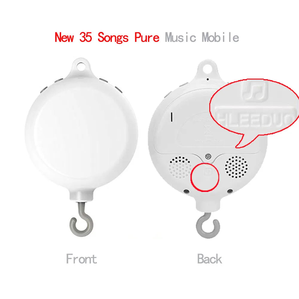 White Baby Crib Mobile Bed Bell Toy Holder Arm Bracket + Wind-up Music Box Baby toys Carousel Rattles Bracket Sold Separately