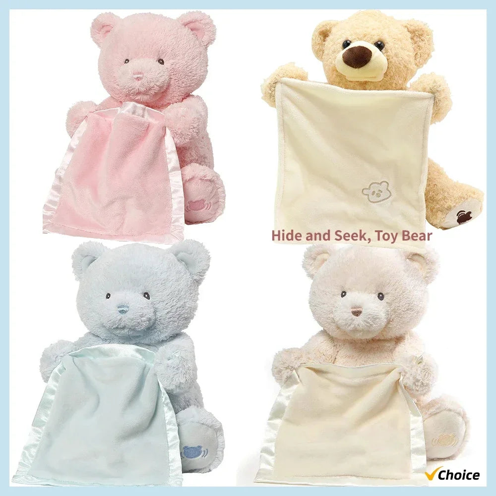 Baby toy hide and seek, teddy bear can speak and play hide and seek, electric plush toy with four colors